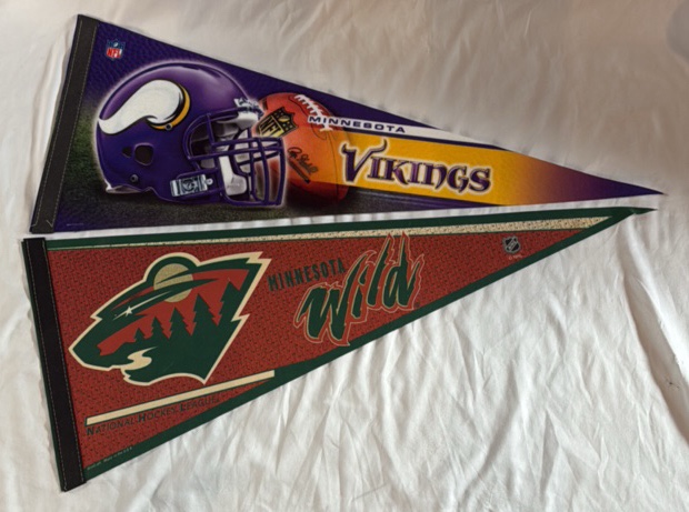 Minnesota Vikings and Wild Sports Pennants