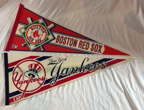 New York Yankees and Boston Red Sox Baseball Pennats