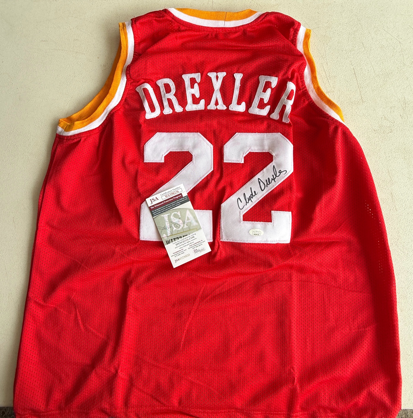 Clyde Drexler Autograph w JSA COA Basketball Jersey