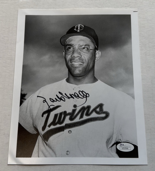 Zoilo Versalles Autographed Photo With JSA COA Vintage Minnesota Twins Baseball