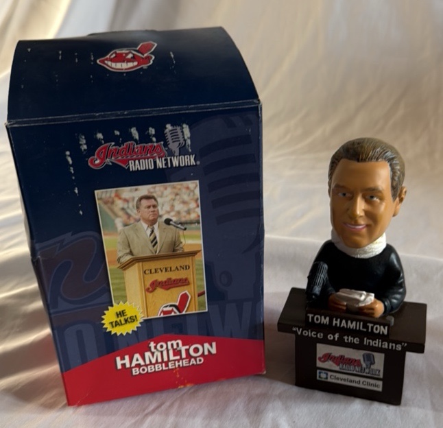 Tom Hamilton New in Box Cleveland Indians Baseball Bobblehead