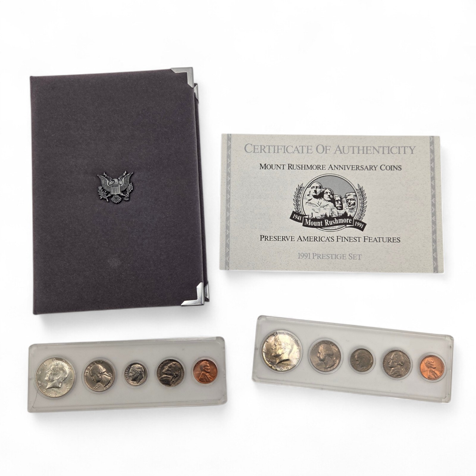 SILVER U.S. MINT SET LOT  1966 & 1967 SPECIAL MINT SETS  1991 PRESTIGE PROOF SET  MOUNT RUSHMORE SILVER DOLLAR  OGP COA  1.0692 ASW