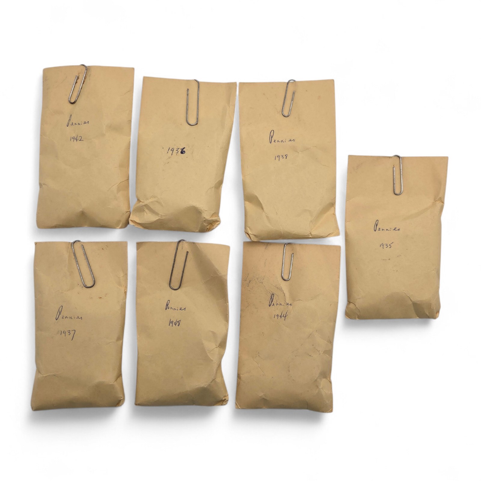 Unsearched Aprox: 2 LB Wheat Penny Lot - 1935 1937 1938 1942 1944 1948 1956 - Estate Envelope Collection