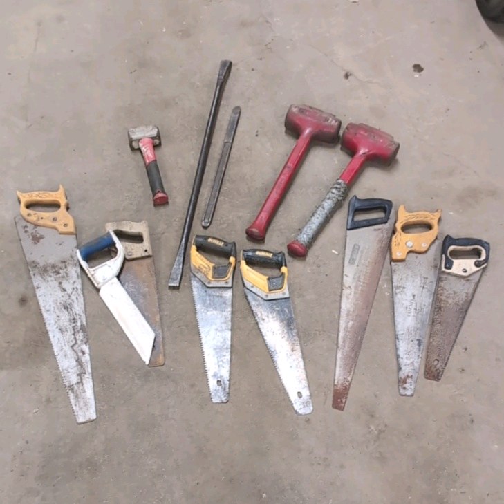DEAD blow hammers, Drilling Hammer,  bars, hand saws