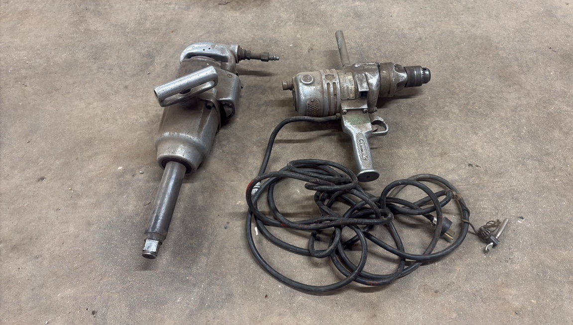 Chicago Pneumatic impact wrench, Milwaukee drill