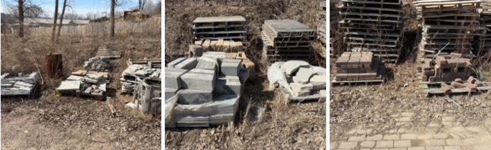 (21) pallets of flagstone, wall bricks caps