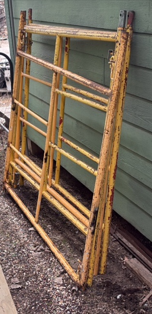 Yellow metal panel racks