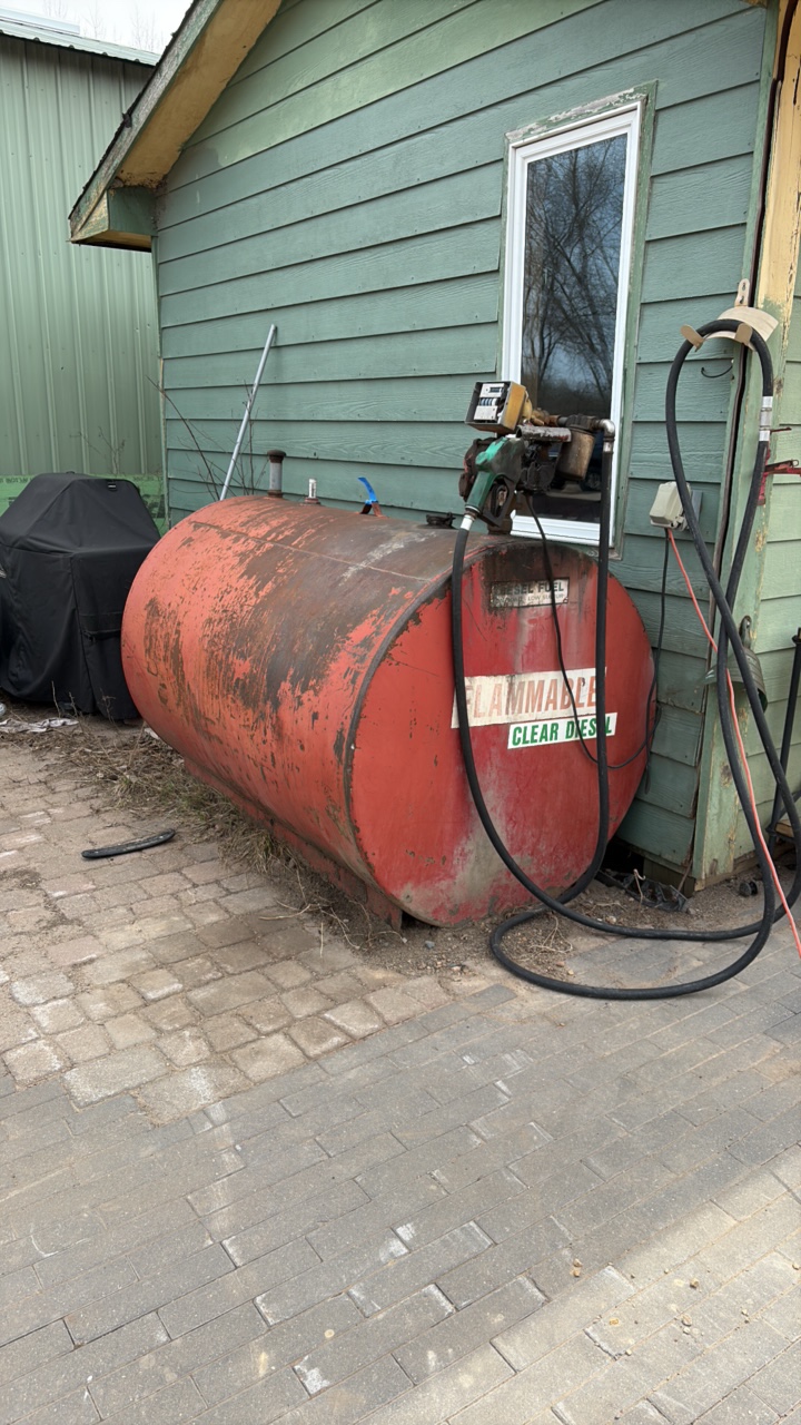 DIESEL Fuel Tank with Vintage Gasboy Pump