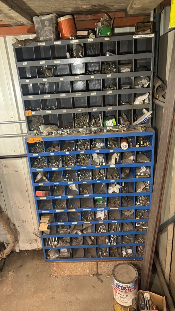 (2) Pigeon hole storage bins - includes contents