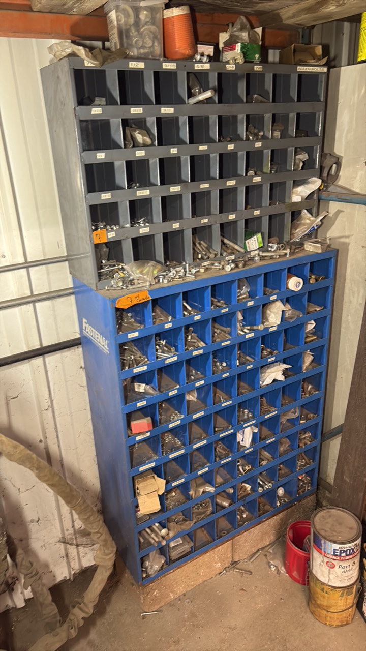 (2) Pigeon hole storage bins - includes contents