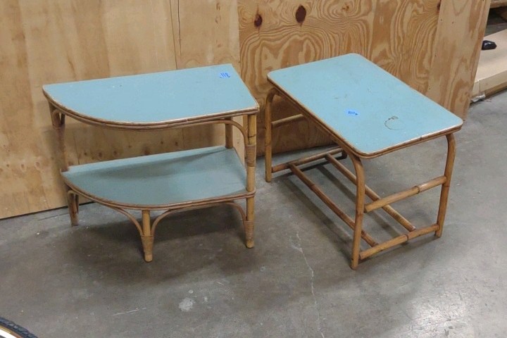 vintage bamboo side tables