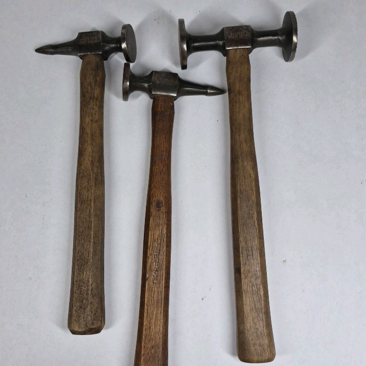 Lot of 3 Snap On Ball Peen Hammers Wood Handle USA