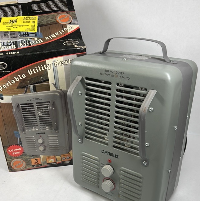Optimus Portable Utility Heater Electric Space Heater with Box