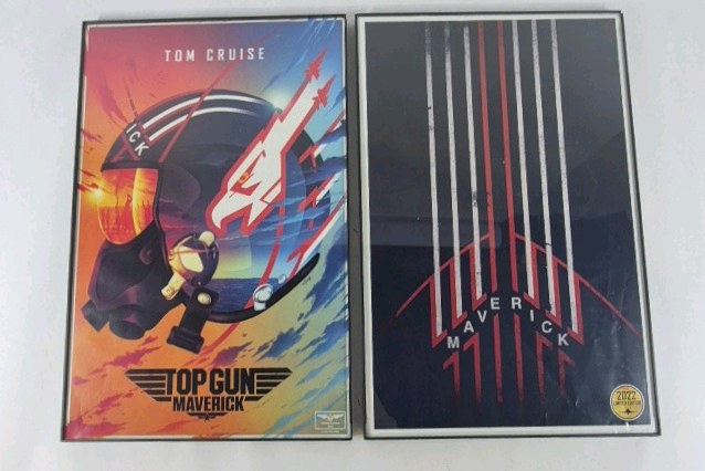 2 Top Gun Maverick Posters Framed Tom Cruise Movie Wall Art