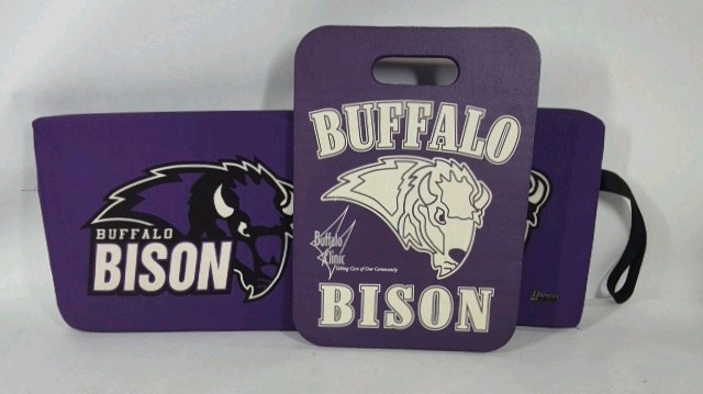 Buffalo Bison Seat Cushion Pad Purple Stadium Chair Cushion with Handle