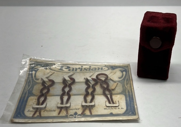 Vintage Parisian Hair Pins and Mini Perfume Bottle