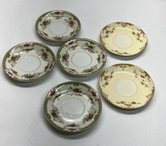 Vintage Lenox China Nautilus Floral Saucer Lot of 6 USA