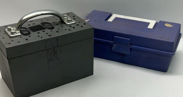 Metal Lock Box with Handle and Plastic Storage Case