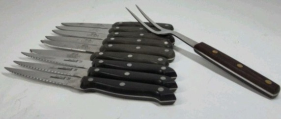 Chicago Cutlery Steak Knife Set 10 Pc Mixed with Carving Fork