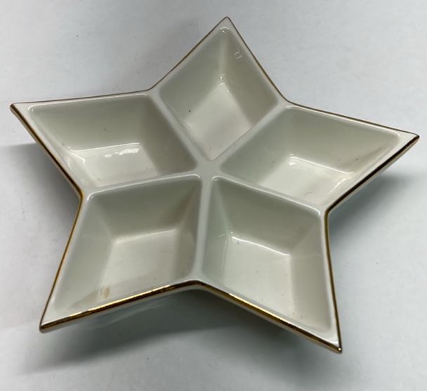 Italian Ceramic Star Divided Serving Dish 5 Section Appetizer Tray Made in Italy