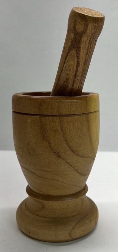IMUSA Wood Mortar and Pestle Kitchen Grinding Bowl Spice Herb Tool