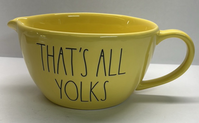 Rae Dunn Thats All Yolks Egg Pitcher Yellow Ceramic Pour Spout Handle