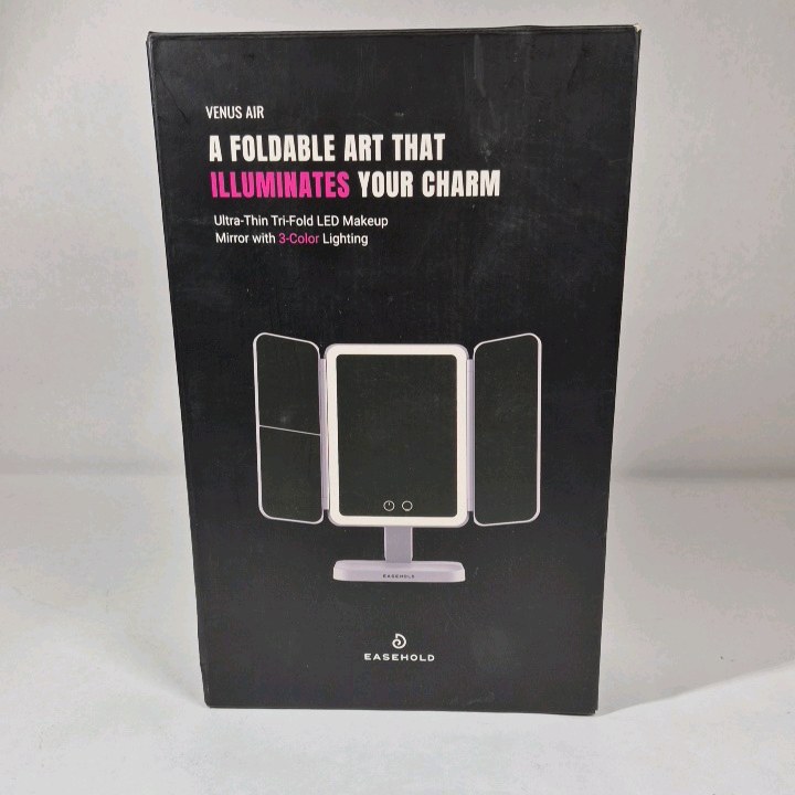 Easehold Venus Air Tri Fold LED Makeup Mirror 3 Color Lighting
