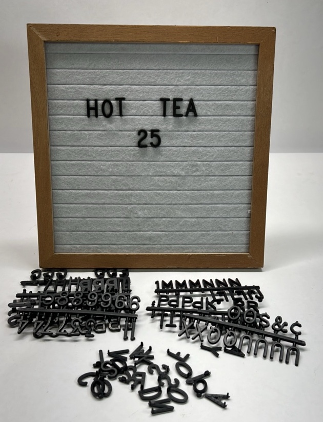 Letter Board Wood Frame Felt Message Board Changeable Letters Display Sign