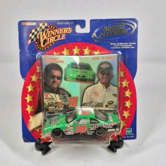Winners Circle Bobby Labonte #18 NASCAR Diecast Car Double Platinum Joe Gibbs Card
