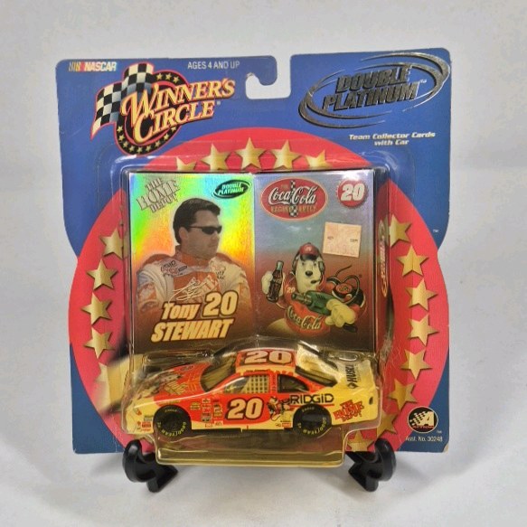 Winners Circle Tony Stewart #20 NASCAR Diecast Car Double Platinum Coca Cola Card