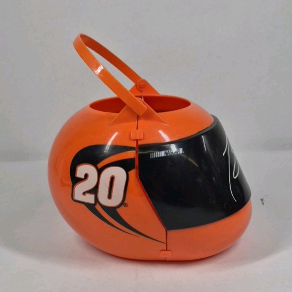 Tony Stewart #20 NASCAR Helmet Candy Bucket Orange Trick or Treat Pail