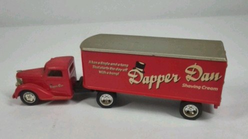Dapper Dan Shaving Cream Diecast Truck Bank Red Vintage Style Advertising