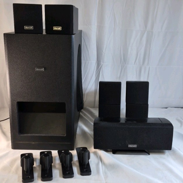 Sanyo Surround Sound Speaker System Subwoofer Center & Satellite Speakers