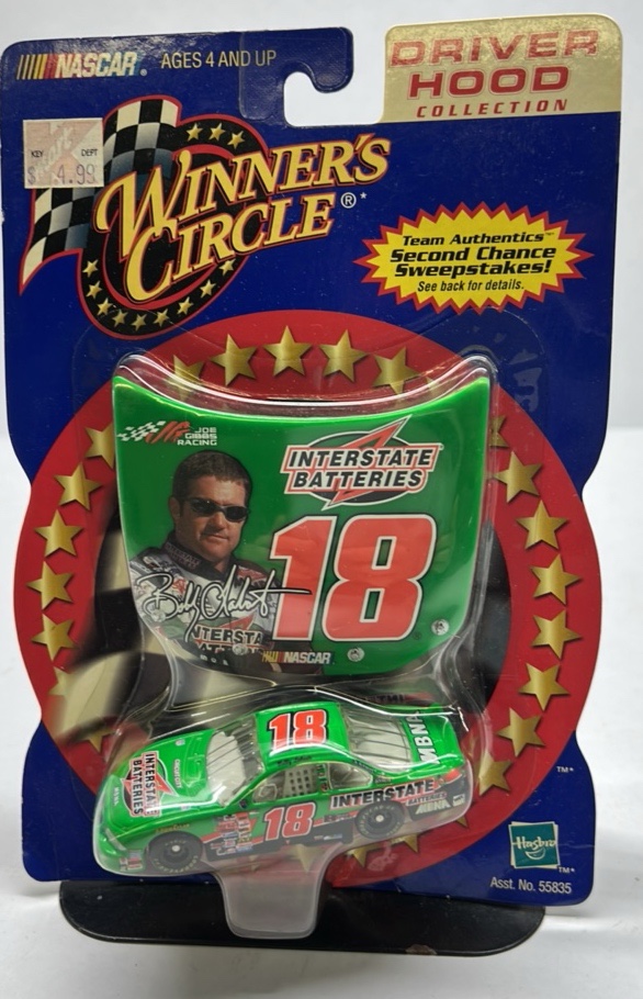 Winners Circle Bobby Labonte #18 NASCAR Diecast Car Driver Hood Collection Interstate Batteries