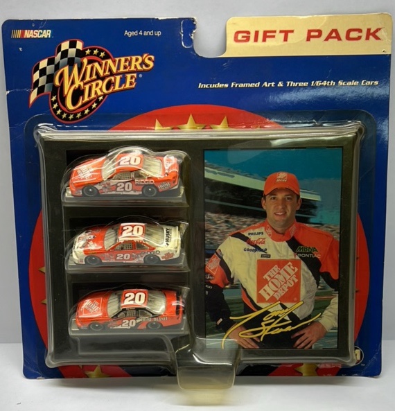 Winners Circle Tony Stewart #20 NASCAR Diecast Car Gift Pack 3 Cars Framed Photo