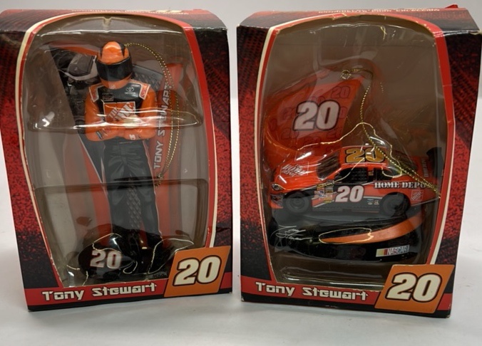 Tony Stewart #20 NASCAR Ornament Set Driver Figure Diecast Car Home Depot