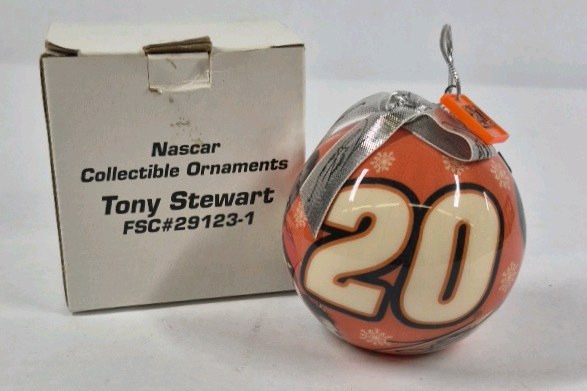 Tony Stewart #20 NASCAR Christmas Ornament Ball With Box