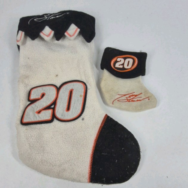 Tony Stewart #20 NASCAR Christmas Stocking With Matching Mini Stocking Ornament