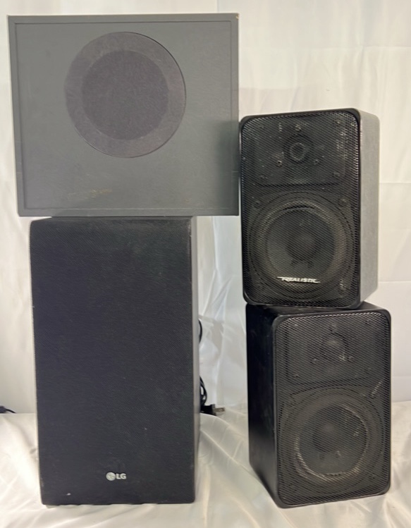 Realistic Bookshelf Speakers Pair with LG Speaker Mixed Set