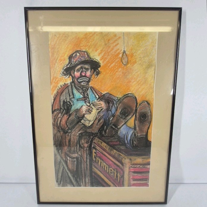 Emmett Kelly Clown Framed Art Print Matted Wall Decor Deck The Walls Framing