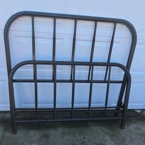 Vintage Metal Bed Frame Headboard Footboard Spindle Full Size Style
