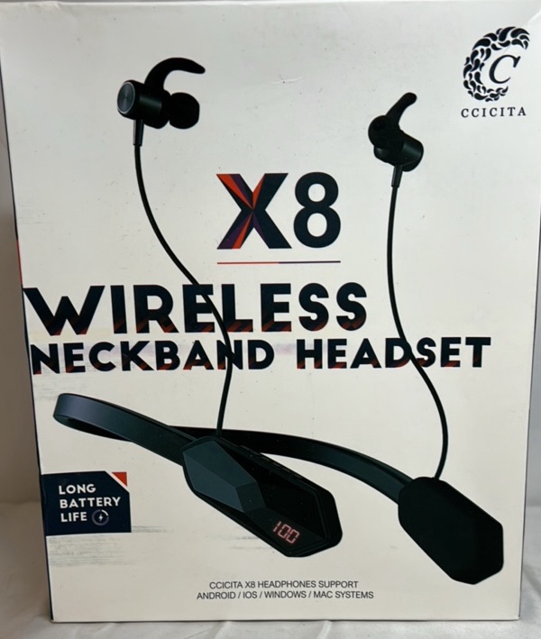 X8 Wireless Neckband Headset Bluetooth Earbuds with Mic