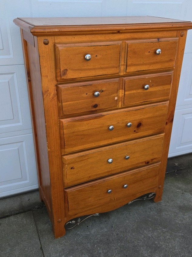 Vaughan Furniture Wood Chest of Drawers Tall Dresser Multi Drawer Storage
