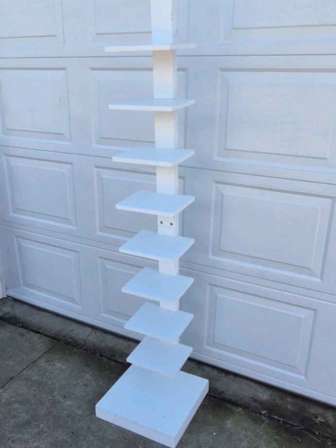 Modern White Tiered Display Shelf Stand Vertical Plant Stand Multi Level Tower