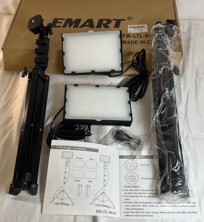 Emart LED Video Light Kit with Tripods Photography Lighting Set