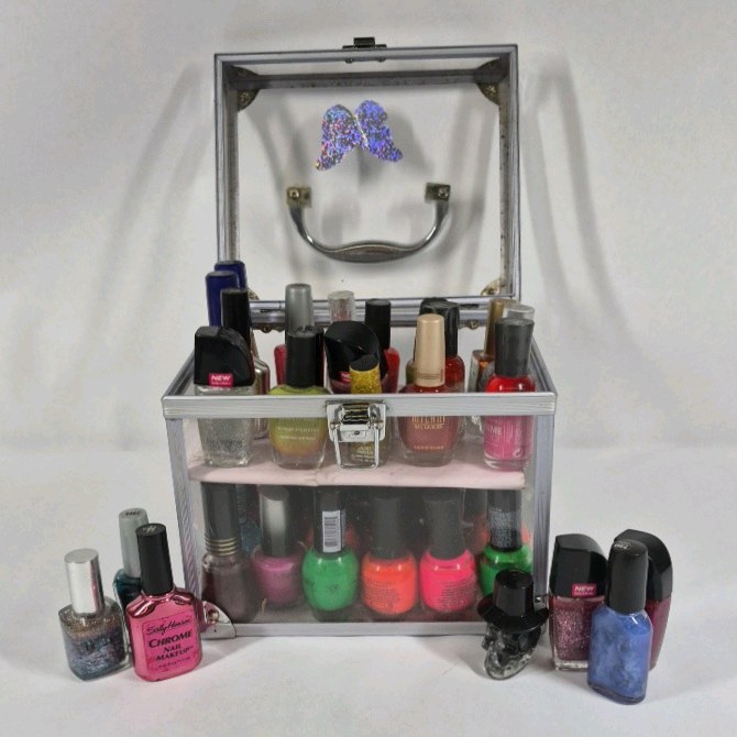 Nail Polish Organizer Case with Assorted Nail Polish Lot