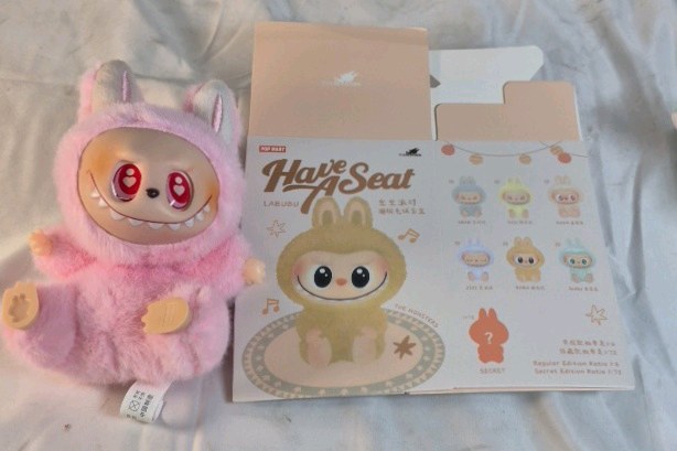 Pop Mart Labubu Have A Seat Plush Pink Bunny Monster Figure w Box