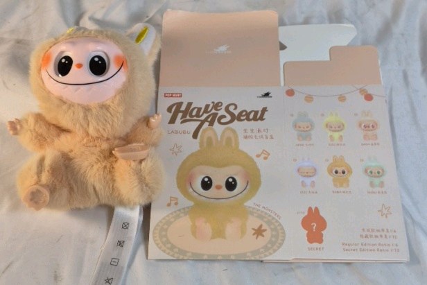 Pop Mart Labubu Have A Seat Plush Beige Bunny Monster Figure w Box