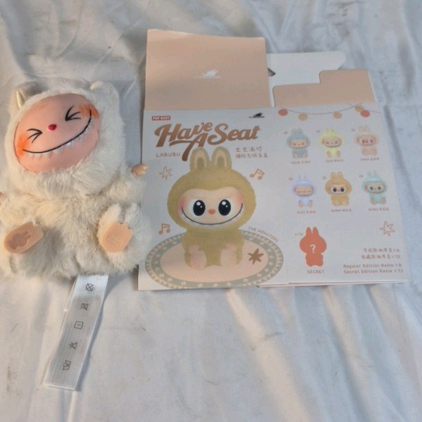 Pop Mart Labubu Have A Seat Plush White Bunny Monster Figure w Box