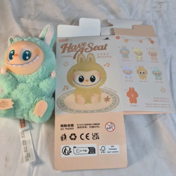 Pop Mart Labubu Have A Seat Plush Teal Bunny Monster Figure w Box